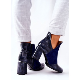 PA2 Women's Leather Boots On A Heel Navy Blue I Wish 2 PA2 Women's Leather Boots On A Heel Navy Blue I Wish 2
