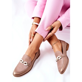Women's Brogues Maciejka Lacquered Loafers Beige 4099B-04 / 00-1 2