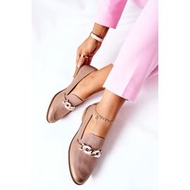 Women's Brogues Maciejka Lacquered Loafers Beige 4099B-04 / 00-1 1