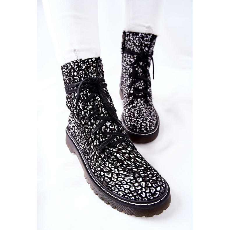 Women's boots Glany Workers Maciejka Black-White 01609-48 1
