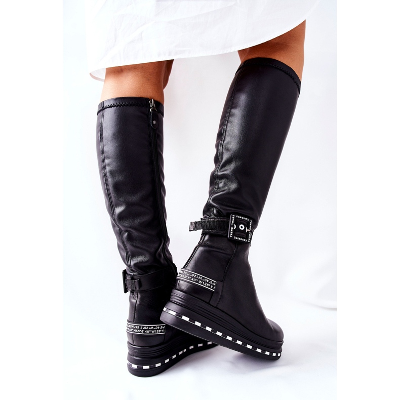 Leather Maciejka Boots On The Platform Black 05293-01 1