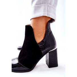 PA2 Women's Leather Boots On A Heel Black I Wish 1