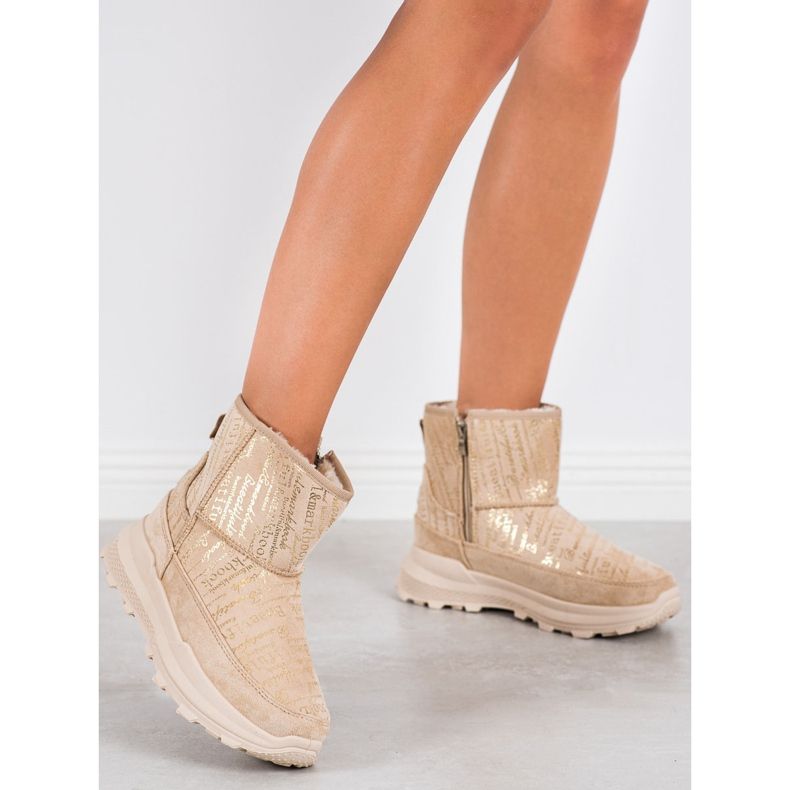 SHELOVET Warm Mukluki On The Platform beige 2