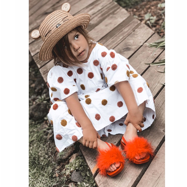 FR1 Children's Rubber Slippers With Fur Red Skylar 4