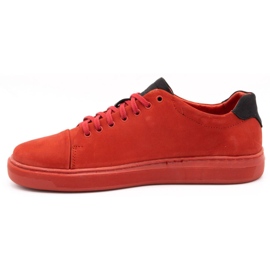 Polbut Men's leather shoes 2109 red 1