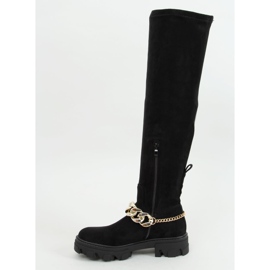 Over-the-knee boots with a thick sole ML174 Microfibre Black 1