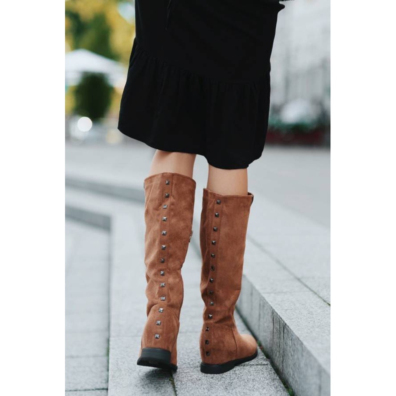 Camel boots with Nana wedge heel brown 1