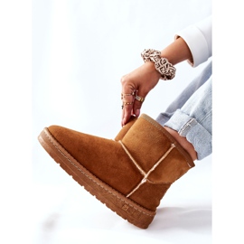 Women's leather snow boots Big Star II274441 Camel brown 2