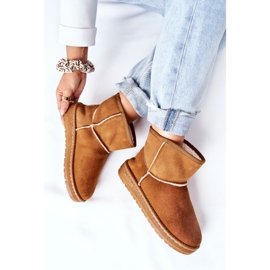 Women's leather snow boots Big Star II274441 Camel brown 1