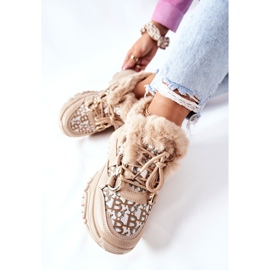 PM1 Women's warm sports shoes Khaki Heart Beats 2