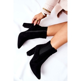 PG1 Women's Suede Boots On A Heel Black Kastren 1