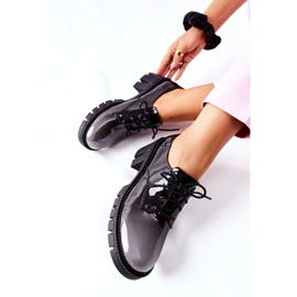 S.Barski Lacquered, tied black-and-gray Mosa shoes grey 2 S.Barski Lacquered, tied black-and-gray Mosa shoes grey 2