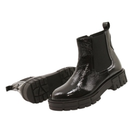 Black varnished women's boots Caprice 9-25461-27 017 3