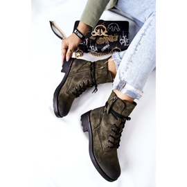 PE1 High Worker Boots With Green Maisa Zippers 1