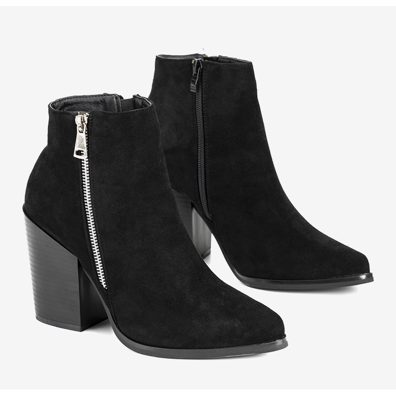 Black ankle boots on the Charest post 1