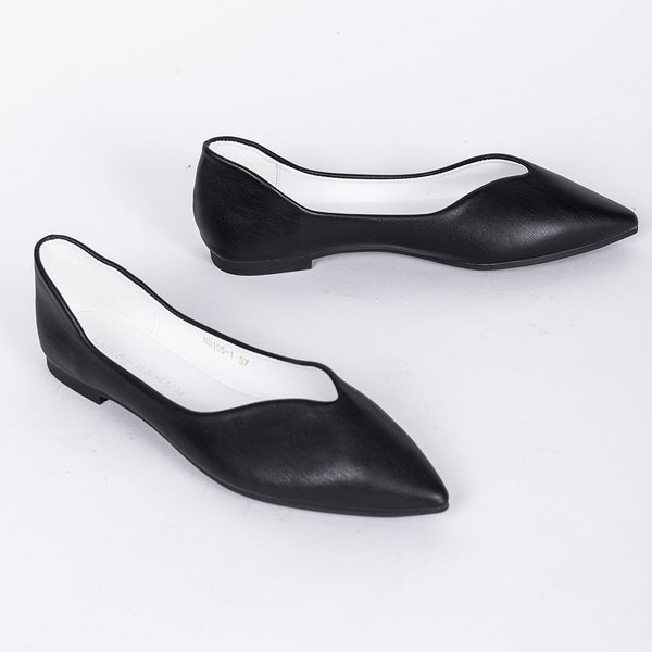 Black Annie pointed toe ballerinas 1