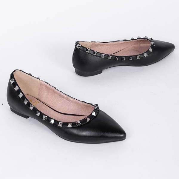 Meredith studded black ballerinas 1