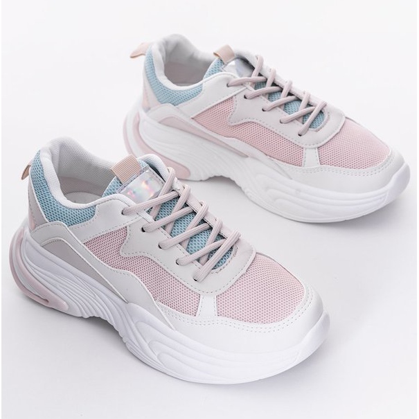 Cream Yumiko mesh sneakers white pink 1