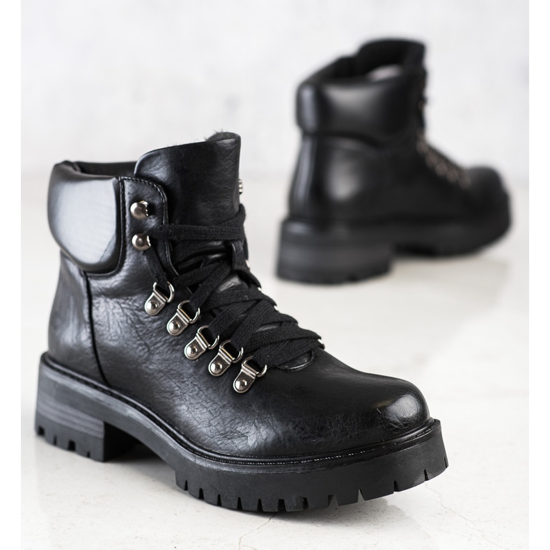 Ideal Shoes Casual Boots With Warming black 1