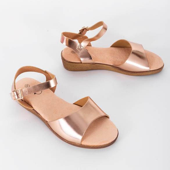April In Paris rose gold sandals golden 1