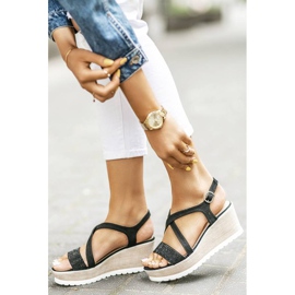 Black wedge sandals from Sadie 1