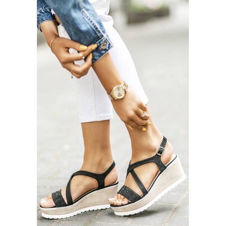 Black wedge sandals from Sadie 1