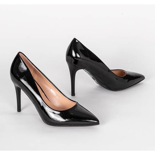 Black high heels with a varnished April upper 1