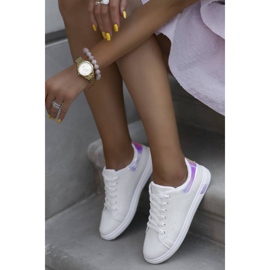 White trainers with Debbie embellishments 1