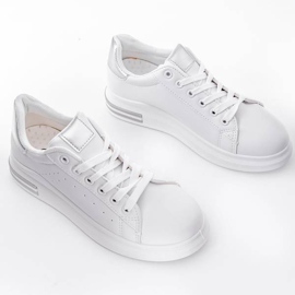 Nikki's white flat-sole sneakers silver 1 Nikki's white flat-sole sneakers silver 1