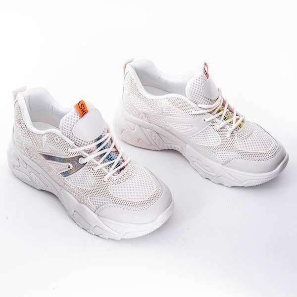 Beige sneakers with a thick Alice sole white 1