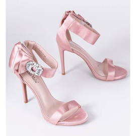 Pink sandals on a high heel Amelia 1
