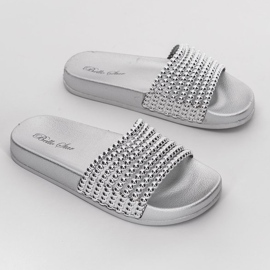 Silver slippers with rubber Jennya beads 1