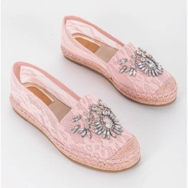 Pink espadrilles with Lordly cubic zirconia 1