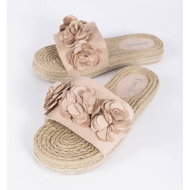 Beige women's Sun Sparrow slippers pink 3