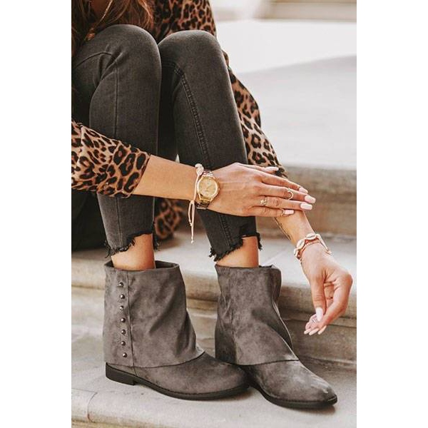 Gray boots on the covered Lana wedge heel grey 1