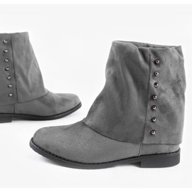 Gray boots on the covered Lana wedge heel grey 2