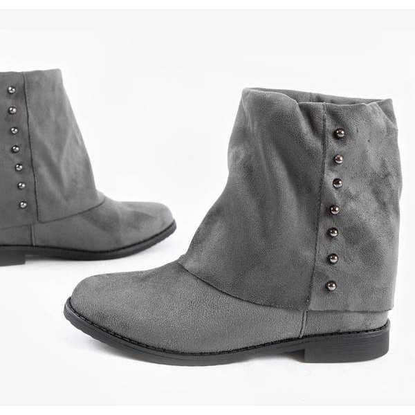 Gray boots on the covered Lana wedge heel grey 2