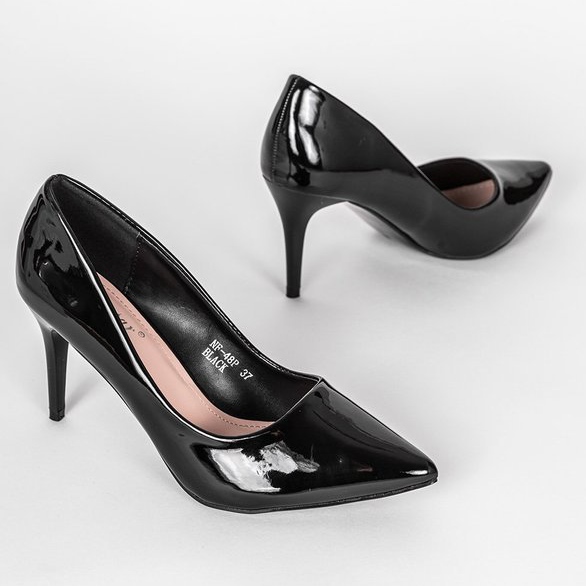 Greece black lacquered heels 1