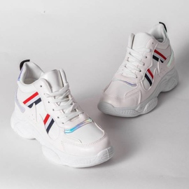 White ugly shoes on a chunky Lexi sole multicolored 1
