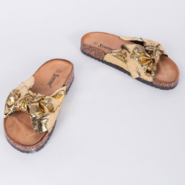 Shiny golden Cher slippers 1