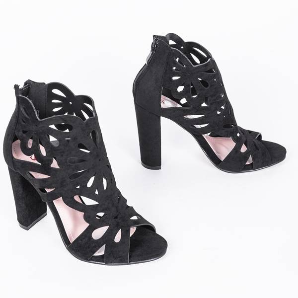 Black boots with cutouts from Leah 1