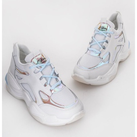 White sneakers with a thick sole from Big Fun blue 1
