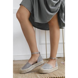 Gray espadrilles on the Summer platform beige grey 1