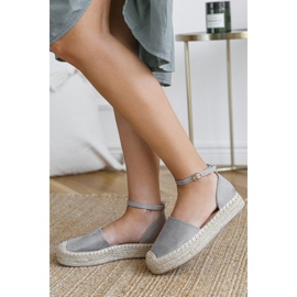 Gray espadrilles on the Summer platform beige grey 2