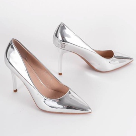 Silver high heels with a varnished April upper 1
