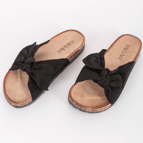 Black slippers with a Sunny bow 1