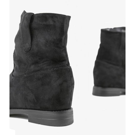 Black boots on a covered Buenna wedge heel 2