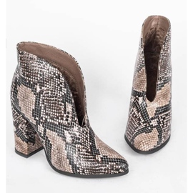 Snake ankle boots on the Jamie post brown black 1