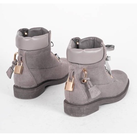 Jessie's gray hiking boots with a padlock grey 1