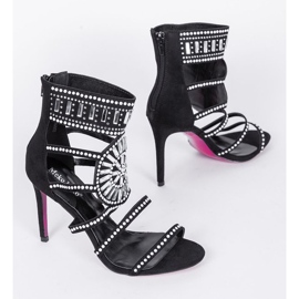 Black sandals on a stiletto heel from Tisha 1